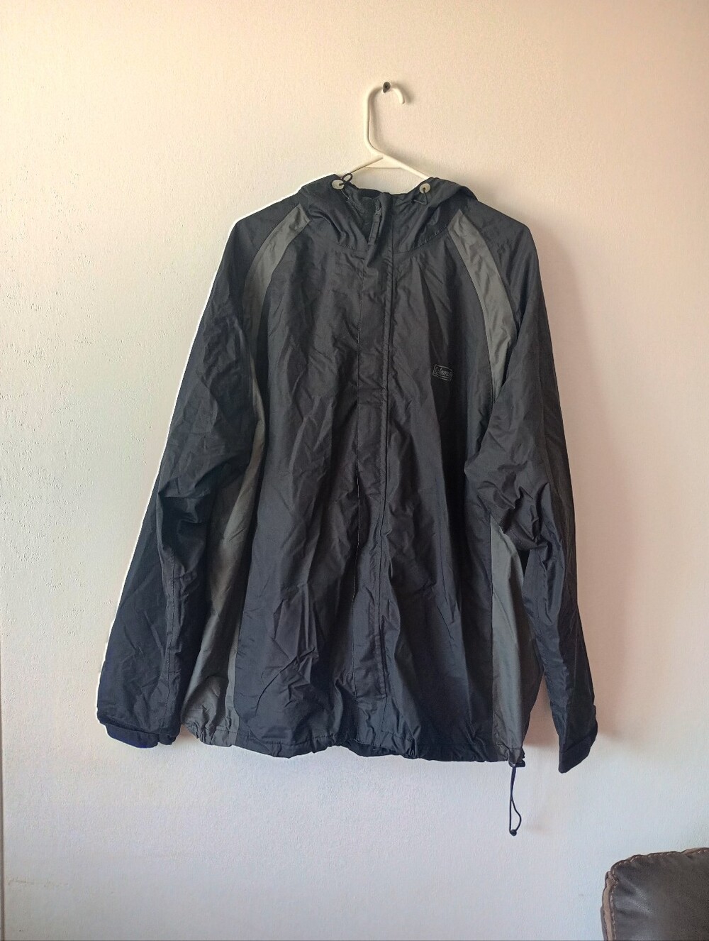 Coleman Black Full Zip Hooded Waterproof Windbreaker Jacket Coat Size XL
